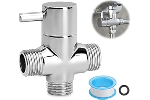 HENGBIRD G1/2” Valvula Desviadora 3 Vias Valvula Desvio Grifo Ducha Latón Válvula de Ducha para cabezal de ducha de mano y cabezal de pulverización fijo G1/2 20mm universal baño pieza de repuesto