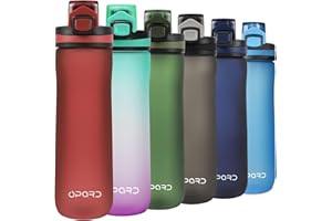 Opard Sports Water Bottle, 500ml / 600ml / 1000ml BPA Free Non-Toxic Tritan Plastic Drinking Bottle with Leak Proof Flip Top Lid for Gym, Outdoor, School, Work