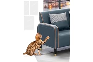 SHERYL&RAIN Anti Cat Scratch Furniture Protector, 8Pcs Self Adhesive Sofa Protectors from Pets, Clear Training Cat Anti Scratch Tape for Carpet, Sofa, Couch, Door, Couch, 30x40CM