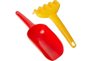 Theo Klein 2128 Aqua Action łopatka i grabki do piasku I Kolorowy zestaw do zabawy w piasku i na plaży I Zabawki dla dzieci od 1 roku życia