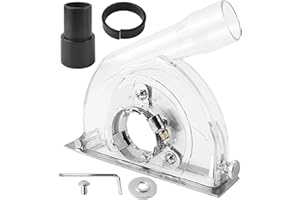 CHOONJIN Carter Aspiration Meuleuse 125 mm/100 mm/150 mm avec Clé Hexagonale et Rondelles, Capot de Meuleuse D'angle avec Fentes de Guidage pour Disques à Tronçonner de 90 mm, 115 mm et 125 mm (1)