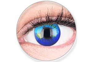 ‎MERALENS Farbige Blaue Kontaktlinsen Anime Blue Circle Lenses Heroes Of Cosplay Stark Deckend Ohne Stärke mit gratis Linsenbehälter