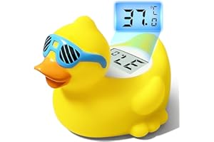 JARMAPOZ Duck Baby Bath Thermometer, Newborn Bath and Room Temperature Thermometer Safety Floating Toy, Bathtub Thermometer for Infant