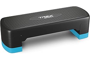 TREX SPORT Steppbrett für zuhause höhenverstellbar TX-030AS | 68×28×10/15/20cm Aerobic Stepper 3 Stufen, rutschfest, bis 350kg belastbar | Stepboard