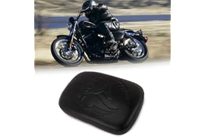AN XIN Xin Moto 8 Ventosa In Pelle Nera Rettangolare Pillion Passeggero Pad Sedile Per Harley XL883 XL1200 X48 X72 Custom Chopper Cruiser (Skull)