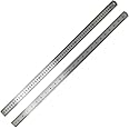 Dapetz ® Stainless Steel Metal Ruler 24" 60cm / 600mm Precision Long Measuring Tool with Dual Side Clear Metric & Imperial Markings Shatterproof Straight Edge with Hanging Hole