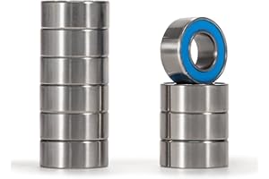 XiKe 10 pezzi MR105-2RS Miniatur Cuscinetti a sfere 5x10x4mm, Pre-lubrificati, Acciaio cromato, Doppia Guarnizione in Gomma, MR105RS Cuscinetti radiali rigidi a sfere sigillati