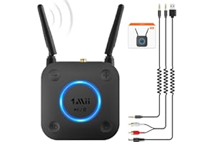 1Mii Récepteur Bluetooth 5.0, adaptateur audio avec HiFi 3D Surround, Bluetooth, récepteur audio aptX de faible latence optique RCA AUX 3,5 mm coaxial pour haut-parleurs, stéréo, maison, longue portée