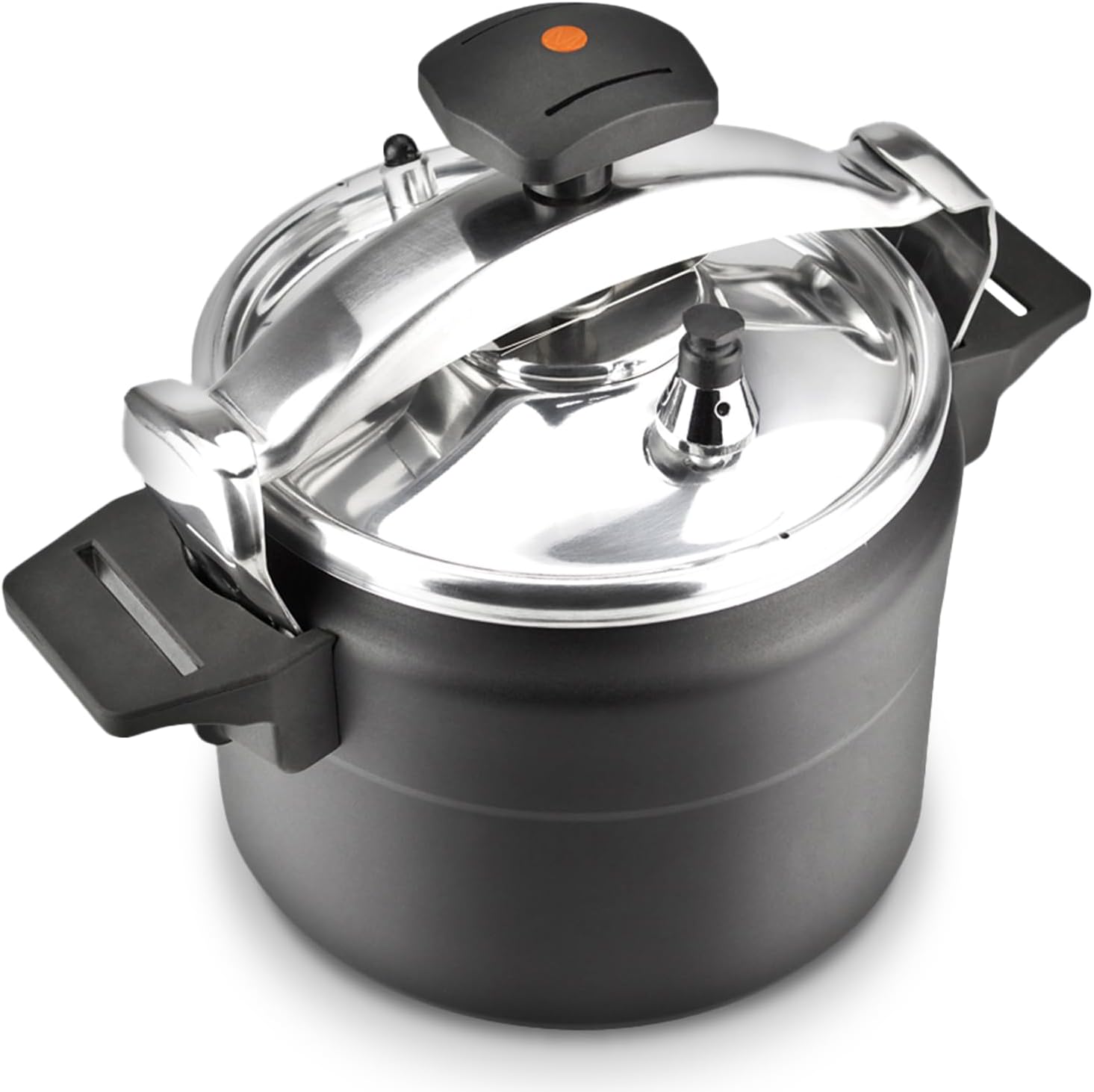 Marmicoc Alumax Black - Olla a Presión Tradicional de 8L, Aluminio Extra Grueso, 3 Sistemas de Seguridad, Todas las Cocinas, Inducción, Negra