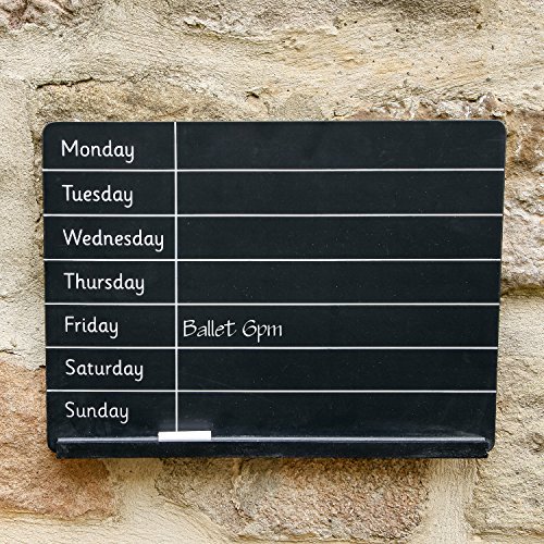 Wochenplaner / Memo-Brett Kreidetafel 40 cm mit 7 Wochentagen