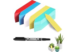 Gekamoyue 100 Piezas Etiquetas Plantas, 10x2cm PVC Marcadores Plantas con 1 Rotulador, Etiquetas para Plantas Jardineria Exterior, Reutilizable, para Semillero, Semillas, Plantas e Hierbas