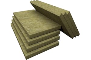 FUTURAZeta Lana di Roccia Isolamento Termico 10 Pannelli Isolanti Termici per Interni Antimuffa con Spessore 50mm, Pannelli Fonoisolanti per Isolamento Acustico, Dimensioni Pannelli 1200 x 600 mm