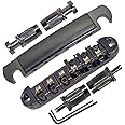 JD.Moon ABR-1 Tune-o-matic Bridge Tailpiece Stop Roller Saddle Bridge Bar For Les Paul Guitar parts (Black)