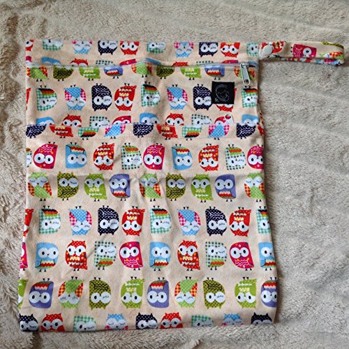 Kernow Kloth 2 Zip Wet & Dry Nappy / Swim Bag - Owls
