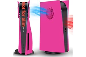 VLANMON Disc Edition Frontplatten mit Kühlungsschlitzen Abdeckung Skins Shell Panels für PS5 Konsole, Zubehör für PlayStation 5 Schutzhülle Ersatz Faceplate (Nova Pink)