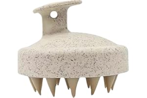 Aurum and Adorn Scalp Massager Soft Scalp Scrub Wet and Dry Hair Head Massager Easy to Use Shampoo Brush for Hair Care Scalp Exfoliator Dandruff Comb - Beige