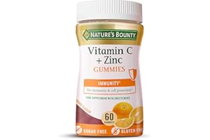 Nature's Bounty Vitamin C and Zinc Gummies – Pack of 60 Gummies, 30 Day Supply – Immune Support and Cell Protection - Antioxidant Supplement - Gluten Free and Natural Colours