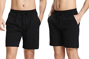 Aseniza Pantaloncini Pigiama Uomo 100% Cotone Pantaloni Corto Estivo Uomo Bermuda Pantaloni Casual da Uomo con Coulisse e Tasche Pantaloncini Shorts