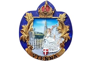 MUYU MAGNET Magnete da frigorifero 3D Princess Sissy Vienna Austria Souvenir Gift Collection Home & Kitchen Decoration Sticker magnetico Austria Vienna Frigorifero Magnet