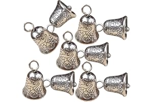 JIHUOO 25 Stück Vintage Dekoration Glocken Weihnachts Glöckchen Kleine Basteln Glöckchen Weihnachtsbaum Dekoration Anhänger Antikes Silber