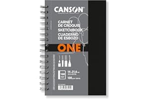CANSON One - Carnet de croquis spiralé 160 pages - 14 x 21.6 cm - 100g/m²