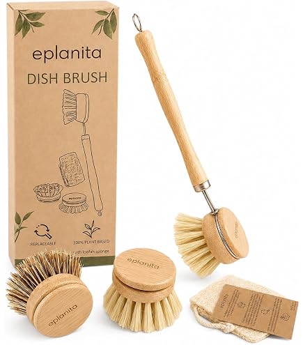 eplanita Lot de 3 éponges à récurer en Cellulose (pulpe de Bois) et Fibres de sisal – Anti-Rayures – pour Cuisine et Salle de Bain eplanita Lot de 3 éponges à récurer en Cellulose (pulpe de Bois) et Fibres de sisal – Anti-Rayures – pour Cuisine et Salle de Bain