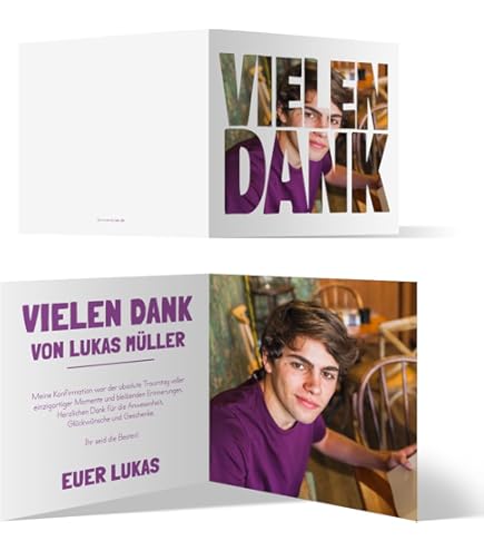 Konfirmations Dankeskarten Mit Pusteblumen-Motiv - Personalisierbare Karten Für Konfirmationsfeiern