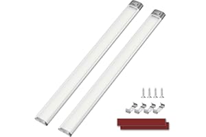 Kriogor 2PCS 12V Interior LED Lights, Upgraded 168 LED Universal Strip Light with ON/Off Switch, 40CM 6000K White Lamp for Caravan Motorhome Bus Van Car Camper RV Kitchen Wardrobe