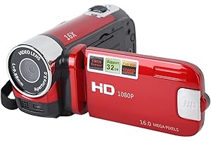 TOPIKY Appareil Photo Numérique, Caméscope, Caméra DV 16MP, Caméra Vidéo à Zoom Numérique 16x, Appareil Photo Numérique à écran Rotatif TFT 2,7 Pouces (Rouge)