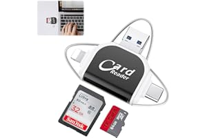 Lotvic Lettore di Schede SD TF Universale Multi-porta 4 in1, Lettore di Schede di Memoria SD/Micro SD, Lettore di Schede Esterne USB 3.0, Lettore Micro SD, Plug and Play