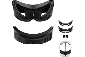 AMVR VR Facial Interface Bracket Face Cover für Pico 4/Pico 4 Ultra/PICO 4 Pro, Replacement Pad vr Accessories, mit PU Face Foam Pad Replacement, Anti-Leakage Nose Pad & Brillenputztücher