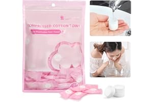 Unaone komprimierte Handtücher 100 Stück,Einweg Tragbarer Gesichtstuch,Mini Handwischtücher Form von Tabletten,Reisen Gesichtstücher Tabletten,Handtuchpillen Handtuc Hpillen für Unterwegs Camping,Rosa
