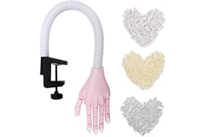 Deciniee Mano Finta per Ricostruzione Unghie,300 Pezzi Formazione Punte per Unghie e Mano Pratica,Strumenti Professionali per Mani per Arte Delle Unghie,Mani Finte Regolabili per Manicure Rosa