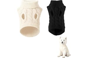 AIEIEII 2 Pcs Dog Jumpers Small Dog Jumper, Cute Winter Warm Pet Clothes Clothing & Accessories for Dogs Vest, Cold Weather Pet Knitted Sweater, Suitable for Dachshunds Small and Medium-Sized Dogs