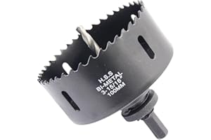 Otwornica 100 mm, LAIWEI otwornica okrągła z trzpieniem A2 do dużych obciążeń, wiertło 4341, głębokość cięcia 38 mm, do wiercenia otworów w drewnie, profilach aluminiowych, PCW i rurach metalowych