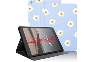 Yoedge Etui do iPada 10,2 cala, iPad 9./8./7. generacji, ultra cienkie, lekkie etui ochronne z funkcją podstawki TPU na tył Slim PU skóra Smart Folio Tablet Cover do iPad 10,2" 2021/2020/2019, kwiat 4