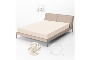‎RIQINXIN RIQINXIN Erdungspannbettlaken 198x203x35cm Spannbetttücher mit Silberfaser Erdungsmatte aus 95% Bio-Baumwolle mit 5% Silberfase Erdungsenergie für besseren Schlaf 200x200cm