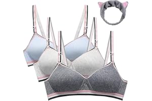 SUNVIVID Reggiseni per Ragazze Adolescenti in Cotone Traspirante Senza Cuciture Sportivo Intimo Top per Bambine 12-18 Anni Donna e Bambini - Confezione da 3/6