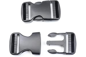 Baikeen Side Release Buckle 15mm/20mm/25mm/32mm/38mm/50mm Plastic Snap Buckle Clips Clasp Backpack Replacement Buckle for Strap