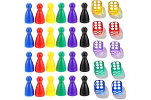 WeddHuis 10 pezzi set di dadi e 24 segnalini, cubi da gioco, acrilico, set di dadi, gioco da tavolo (colore)