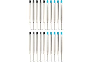 HQYBZP 20 Stück kugelschreiber minen,Kugelschreiber Ersatzminen für,extrem hochwertig & langlebig, Standard Kugelschreiber Minen,Afür Büro, Geschäft, Schule und Zuhause Schreibfarbe