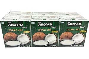 YOAXIA MARKE 6er Pack - [ 6x 150ml ] AROY-D Kokosmilch Kokosnussmilch Cocosmilch, Coconut Milk + ein kleiner Glücksanhänger gratis