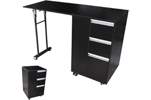 Polironeshop NAXOS Tavolo pieghevole per manicure ricostruzione unghie (nero)