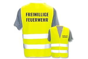 PIXIPRINTS.COM Bedruckte Marken-Warnwesten mit Leuchtstreifen * Standard- o. Reflex-Druck * Einsatzkräfte, Warnweste Begriffe Einsatzkräfte:Freiwillige Feuerwehr, Farbe + Größe:Gelb (3XL/4XL)