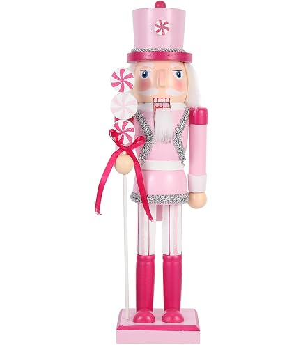 Figurine Casse-Noisette De Noël En Bois - 42 Cm De Haut, Paillettes Or - Décoration De Table, Sapin, Maison