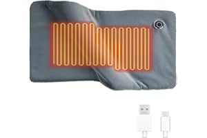 ‎MOSTOP USB Heizkissen, Mostop 30 x 60cm USB Heizdecke aus Kristall-Samt elektrische Wärmedecke, Heizkissen Kabellos Tragbar Heizdecke Klein Grau,Dreigang-Temperaturanpassung, Maschinenwaschbar