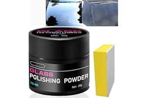 MUBUNI 30G Glass Polishing Powder with Sponge,Car Polishing Repair Remover,Car Window Polis/hing Cleaner,High Grade Ca/r Glas/s Powder,C/ar/Glass Pow/der Cleaning with Sponge,Window Repair Deep Remover