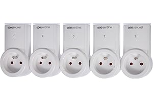 SCS Sentinel, HCN0018, Kit 5 Prises Télécommandées sans Fil ControlPower 2300 W, Portée en Champ Libre 30 m, Télécommande avec Pile LR23-A-12 V, ControlPower 2300W