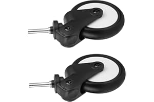 GOTOTOP Yoya Vovo Stroller Replacement Wheels, Front Rubber Tyres, 360-Degree Rotation, Compatible with Baby Yoyo, Chbaby, Vovo, Kiddopotamus Pushchairs, 1 Pair