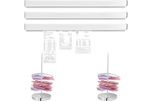 TAZZOR 3 Stück Bonhalter 40CM, Bonleiste Gastronomie Selbstklebend Bonschiene Wandklemmleisten Tab, 2 Stück Zettelhalter mit Spikes und Metallbasis Memo für Küche Hotel Bar Büro Bestellungen Ticket